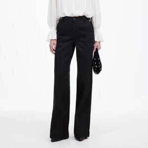 Madewell Superwide-Leg Pleated Front High Rise Jeans Black 28